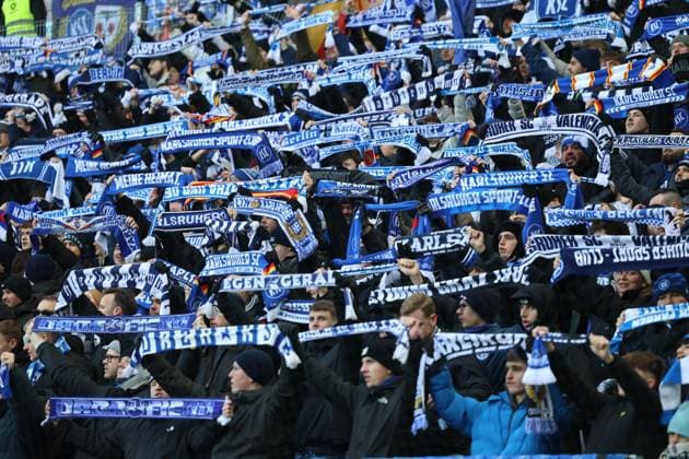 23.11.2025, Fussball, Herren, 2. Bundesliga, Saison 2025 2026, Karlsruher SC - SV 07 Elversberg, Die Fans (Karlsruher SC) Karlsruhe BBBank Wildpark Baden-Württemberg Deutschland (DEU) Copyright: xSebastianxBachx