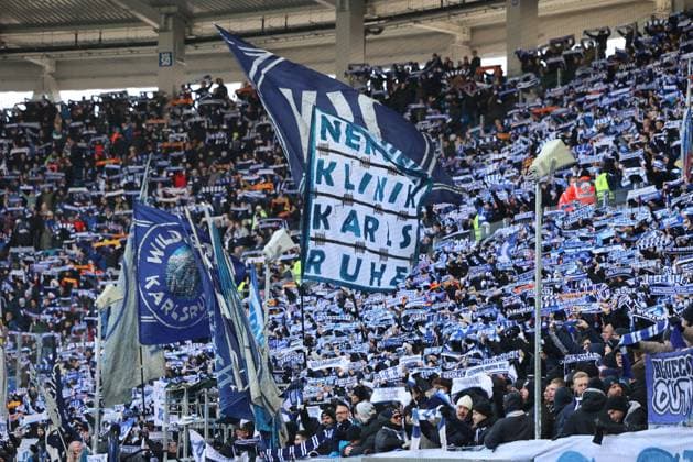 23.11.2025, Fussball, Herren, 2. Bundesliga, Saison 2025 2026, Karlsruher SC - SV 07 Elversberg, Die Fans (Karlsruher SC) Karlsruhe BBBank Wildpark Baden-Württemberg Deutschland (DEU) Copyright: xSebastianxBachx