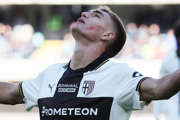 Ar Verona 23 11 2025 - campionato di calcio serie A Hellas Verona-Parma foto Andrea Rigano™ Image nella foto: esultanza gol Mateo Pellegrino 