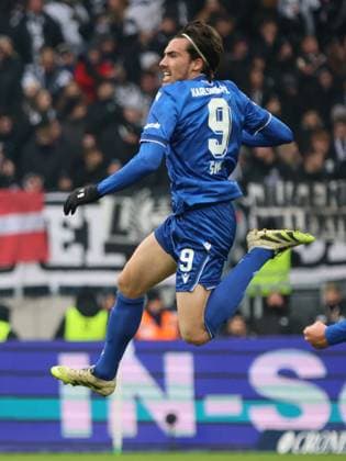 23.11.2025, Fussball, Herren, 2. Bundesliga, Saison 2025 2026, Karlsruher SC - SV 07 Elversberg, Torjubel zum 1:1, Torschütze: Roko Simic (Karlsruher SC) Karlsruhe BBBank Wildpark Baden-Württemberg Deutschland (DEU) Copyright: xSebastianxBachx