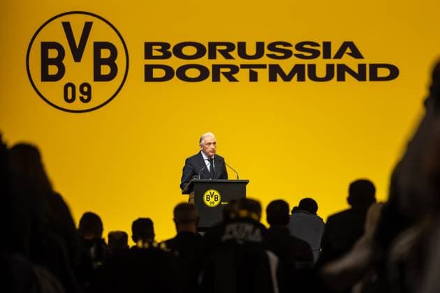 23.11.2025, Fussball, Saison 2025 2026, 1. Bundesliga, Mitgliederversammlung Borussia Dortmund, Präsident Dr. Reinhold Lunow (Borussia Dortmund) mit seiner letzen Rede, Dortmund Messe Wetsfalenhalle NRW Deutschland xRHR-FOTO DEx Copyright: DennisxEwert RHR-FOTOx RHR-FOTO DE
