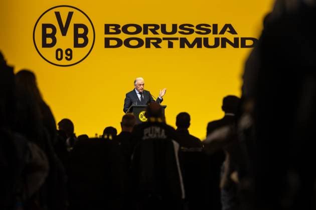 23.11.2025, Fussball, Saison 2025 2026, 1. Bundesliga, Mitgliederversammlung Borussia Dortmund, Präsident Dr. Reinhold Lunow (Borussia Dortmund) mit seiner letzen Rede, Dortmund Messe Wetsfalenhalle NRW Deutschland xRHR-FOTO DEx Copyright: DennisxEwert RHR-FOTOx RHR-FOTO DE