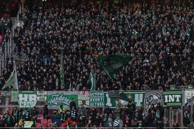 GER, Bundesliga, RB Leipzig - SV Werder Bremen. 23.11.2025, Red Bull Arena, Leipzig, GER, Bundesliga, RB Leipzig - SV Werder Bremen. Fanblock von SV Werder Bremen Â