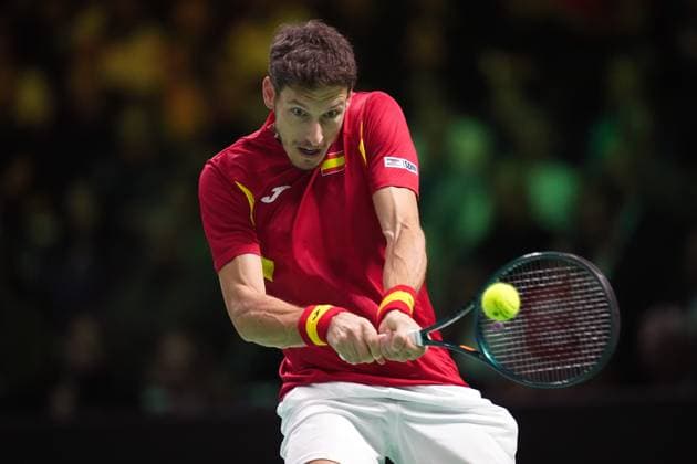 Pablo Carreno Busta in action during Davis Cup Finals 2025 finals match between Matteo Berrettini (Italy) and Pablo Carreno Busta (Spain) at Bologna Fiere, Bologna, Italy - November 23, 2025. - Tennis.  Copyright: xMassimoxPaolone LaPressex