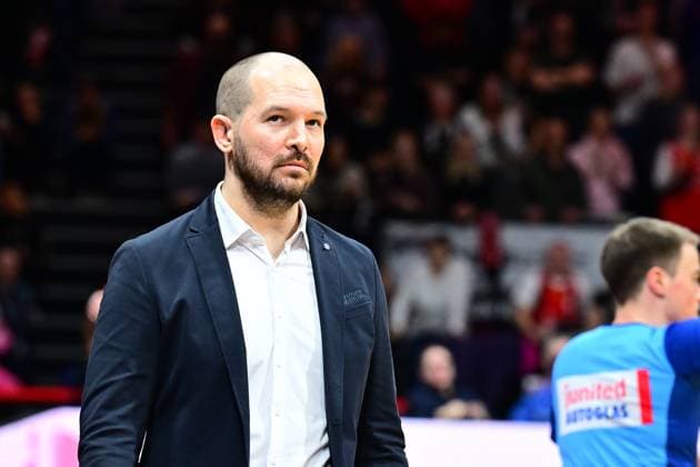 23.11.2025 - Basketball - Saison 2025 2026 - 2. Bundesliga Pro-A - 10. Spieltag: Nürnberg Falcons Basketball Club NBC - BBC Bayreuth - AlSch - xalxscx - Florian Wedell (Head Coach BBC Bayreuth )