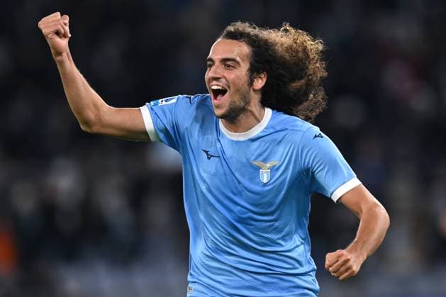 As Roma 23 11 2025 - campionato di calcio serie A Lazio-Lecce foto Antonello Sammarco Image nella foto: esultanza gol Matteo Guendouzi 