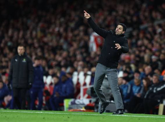 Mikel Arteta manager of Arsenal reacts Arsenal v Tottenham Hotspur, Premier League, Football, Emirates Stadium, London, UK - 23 Nov 2025London Emirates Stadium United Kingdom EDITORIAL USE ONLY No use with unauthorised audio, video, data, fixture lists, club league logos or live services. Online in-match use limited to 120 images, no video emulation. No use in betting, games or single club league player publications. Copyright: xMichaelxZemanek Shutterstockx 15860967aa