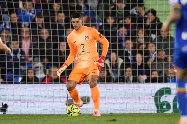 Juan Musso (Atletico de Madrid) controls the ball during the LaLiga EA Sports match between Getafe CF v AtlÃ tico Madrid at Coliseum on November 23, 2025 in Getafe, Spain. (Photo by Manu Reino DeFodi Images)