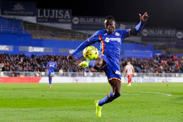 LA LIGA EA Sports - Getafe v Atletico de Madrid MADRID, SPAIN - November23:Djene Dakonam of Getafe in action during the La Liga 2024 25 match between Getafe and Atletico de Madrid at Coliseum Stadium. (Photo by Guillermo Martinez) Getafe Coliseum Stadium Spain Copyright: xGuillermoxMartinezx
