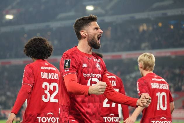 FOOTBALL : LOSC Lille vs Paris FC - Ligue 1 J13 - 23 11 2025 Joie de Olivier GIROUD (LOSC Lille) lors du match LOSC Lille vs Paris FC, Ligue 1 J13, Decathlon Arena stade Pierre Mauroy, le 23 novembre 2025 - photo Laurent Sanson PsnewZ  Copyright: xLaurentxSANSONx xPsnewZx