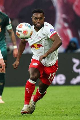 Ridle Baku (RB Leipzig,17) - 1. Fussball Bundesliga Saison 2025-2026 Punktspiel RB Leipzig vs. Werder Bremen in der Red Bull Arena in Leipzig - Aktion,Fussball,Deutschland,Mann,Männer,23.11.2025
