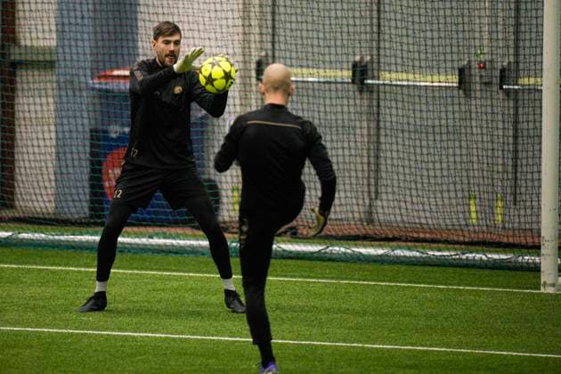 Bodo Glimt training Bodo 20251124 Nikita Haikin at the indoor training of Bodo Glimt in Nordlandshallen the day before the Champions League football match against Juventus Photo Stian Lysberg Solum NTB Bodo Norway EDITORIAL USE ONLY RESTRICTED USE FOR BETTING COMPANIES  Copyright: xStianxLysbergxSolumx xNTBx