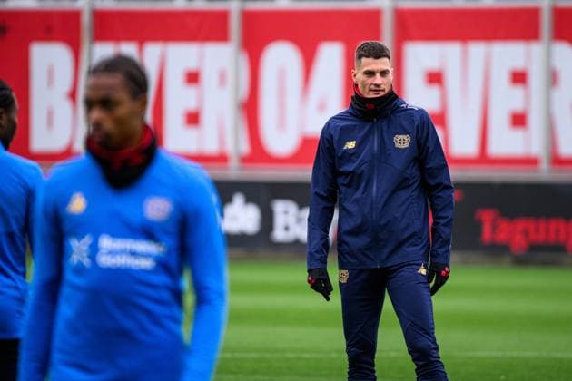 LEVERKUSEN, GERMANY - 24 NOVEMBER, 2025: Patrik Schick - The practice of Bayer 04 Leverkusen before UEFA Champions League match vs Manchester City at BayArena.  Copyright: xVITALIIxKLIUIEVx