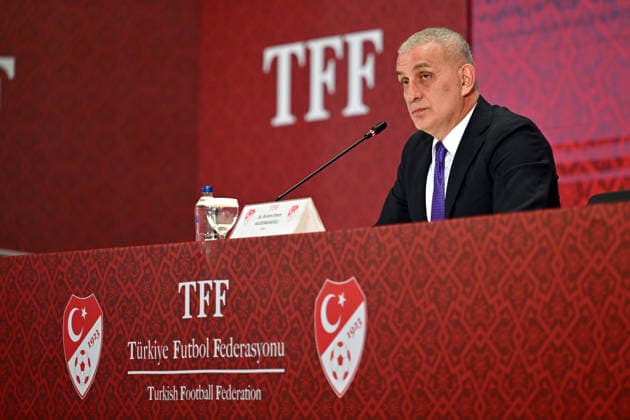 TFF President Haciosmanoglu press conference, PK, Pressekonferenz in Istanbul ISTANBUL, TURKIYE - NOVEMBER 24: Ibrahim Haciosmanoglu, President of the Turkish Football Federation (TFF), holds a press conference on current developments at the TFF Hasan Dogan National Teams Camp and Training Facilities, Orhan Saka Conference Hall in Istanbul, Turkiye on November 24, 2025. Serhat Cagdas Anadolu Istanbul Turkey. Editorial use only. Please get in touch for any other usage.  Copyright: x2025xAnadoluxSerhatxCagdasx