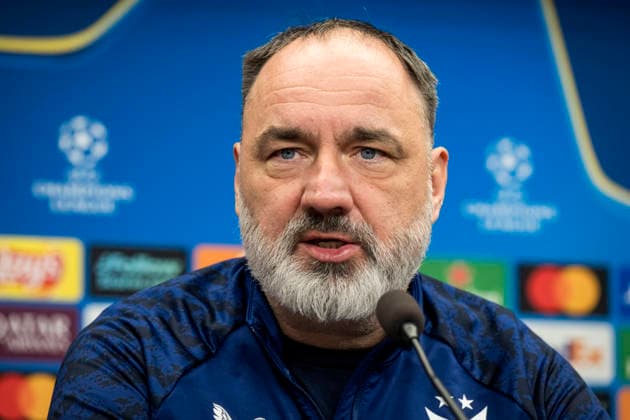 Head coach of Slavia Prague Jindrich Trpisovsky speaks during the press conference, PK, Pressekonferenz prior to Champions League 5th qualifying round match SK Slavia Praha vs Athletic Bilbao in Prague, Czech Republic, November 24, 2025. (CTKxPhoto VitxSimanek) CTKPhotoP2025112404517  CTKPhotoP2025112404517