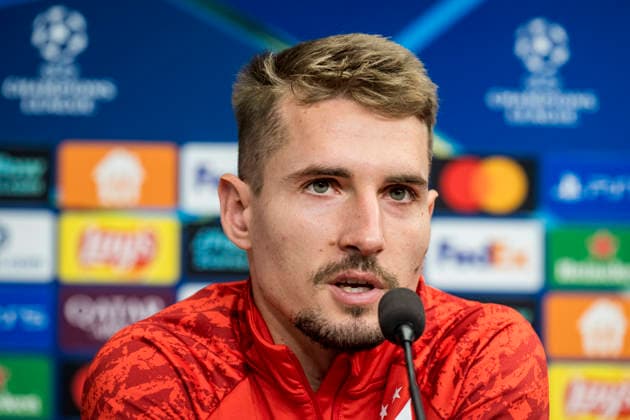 Slavia Prague midfielder Michal Sadilek speaks during the press conference, PK, Pressekonferenz prior to Champions League 5th qualifying round match SK Slavia Praha vs Athletic Bilbao in Prague, Czech Republic, November 24, 2025. (CTKxPhoto VitxSimanek) CTKPhotoP2025112404592  CTKPhotoP2025112404592