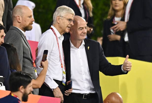Austria v Italy : Semi-final- FIFA U-17 World Cup Qatar 2025 FIFA President Gianni Infantino and FIFA Chief of Global Football Development Arsene Wenger attend the FIFA U-17 World Cup Qatar 2025 Semi-final match between Austria and Italy in Doha, Qatar, on November 24, 2025. DOHA Qatar Copyright: xNOUSHADxTHEKKAYILx