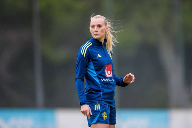 251124 Stina Blackstenius of the women s national football team of Sweden at a training session on November 24, 2025 in Albufeira. Photo: Ludvig Thunman BILDBYRAN kod LT LT0751 fotboll football soccer fotball träning practice training sverige sweden dam bbeng sverige sweden Copyright: LUDVIGxTHUNMAN BB251124LT023