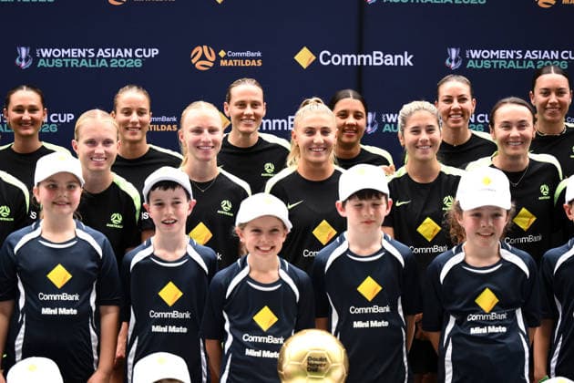 MATILDAS MEDIA CALL, Matildas players assemble for a photograph during a media opportunity at CommBank Stadium, in Sydney, Tuesday, November 25, 2025. ( NO ARCHIVING SYDNEY NEW SOUTH WALES AUSTRALIA  Copyright: xDANxHIMBRECHTSx 20251125195490281662