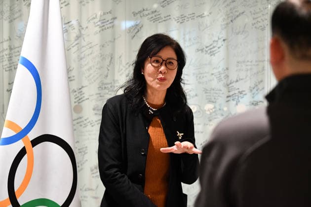 (251125) -- LAUSANNE, Nov. 25, 2025 -- Chinese volleyball coach Lang Ping speaks during an interview with Xinhua after being honored the IOC Coaches Lifetime Achievement Award at the Olympic House in Lausanne, Switzerland, Nov. 24, 2025. The International Olympic Committee (IOC) honored Monday Chinese volleyball coach Lang Ping and Cuba s wrestling coach Raul de Jesus Trujillo Diaz as the IOC Coaches Lifetime Achievement Award at the Olympic House here. ) (SP)SWITZERLAND-LAUSANNE-2025 IOC COACHES LIFETIME ACHIEVEMENT AWARD LianxYi 