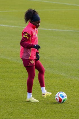 25.11.2025, xgrfx, Fussball DFB Medientermine, DFB Deutsche Frauennationalmannschaft - Training v.l. Nicole Anyomi (Deutsche Frauennationalmannschaft) (DFL DFB REGULATIONS PROHIBIT ANY USE OF PHOTOGRAPHS as IMAGE SEQUENCES and or QUASI-VIDEO) Frankfurt am Main