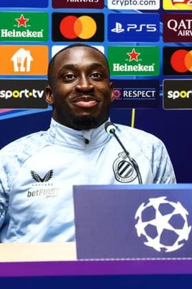Club s Carlos Forbs pictured during a press conference, PK, Pressekonferenz of Belgian soccer team Club Brugge KV, on Tuesday 25 November 2025 in Westkapelle. The team is preparing for tomorrow s game against Portuguese Sporting CP, on day five of the League phase of the UEFA Champions League tournament. BRUNOxFAHY  x144140944x