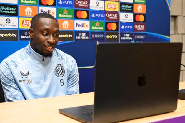 Sporting CP v Club Brugge - UEFA Champions League Media Activities 25 11 2025 WESTKAPELLE, BELGIUM - NOVEMBER 25 : Forbs Carlos forward of Club Brugge talking to the press during a digital press conference, PK, Pressekonferenz ahead of the UEFA Champions League 2025 26 League Phase MD5 match between Sporting CP and Club Brugge on November 25, 2025 in Westkapelle, Belgium, 25 11 2025 Westkapelle Belgium  Copyright: xJanxDexMeuleneirx