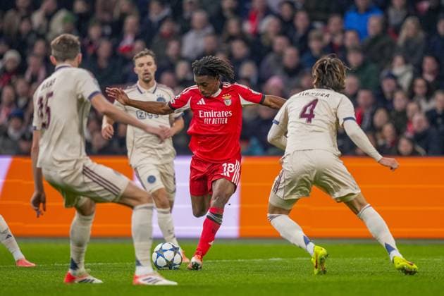 AMSTERDAM , 25-11-2025 , JohanCruyff Arena , season 2025 2026 , UEFA Champions League football , League phase Matchday 5 , match between Ajax and Benfica , picture shows Benfica player Leandro Barreiro Ajax - Benfica  x32194856x Copyright: