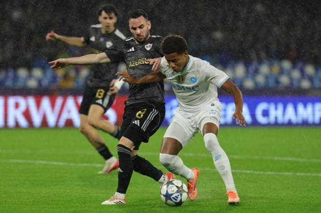 Napoli s David Neres during the UEFA Champions League football match between Napoli vs Qarabag - Champions League 2025 2026 - Diego Armando Maradona stadium November 25, 2025 Naples, Italy soccer  Copyright: xAlessandroxGarofalo LaPressex