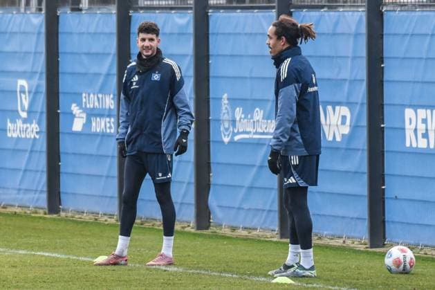 Daniel Elfadli Yussuf Poulsen ( HSV ) Aufbautraining nach Verletzung Deutschland , Hamburg , Volksparkstadion , Fussball , 1. Bundesliga , Training des Hamburger SV