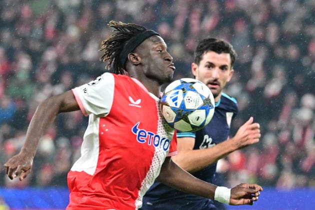 From left Youssoupha Sanyang of Slavia and Daniel Vivian of Bilbao in action during the Football Champions League, 5th round match: Slavia Prague vs Athletic Bilbao in Prague, Czech Republic, November 25, 2025. (CTKxPhoto RomanxVondrous) CTKPhotoP2025112507683  CTKPhotoP2025112507683