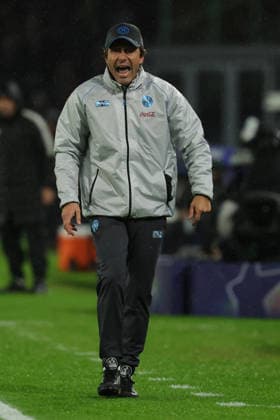Napoli™s head coach Antonio Conte during the UEFA Champions League football match between Napoli vs Qarabag - Champions League 2025 2026 - Diego Armando Maradona stadium November 25, 2025 Naples, Italy soccer  Copyright: xAlessandroxGarofalo LaPressex