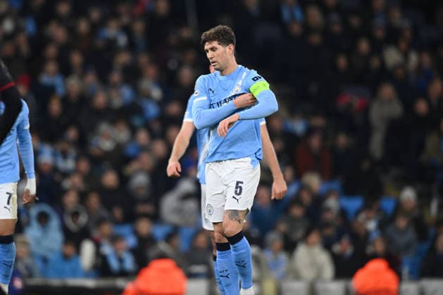 UEFA Champions League: Manchester City vs. Bayer 04 Leverkusen; 25.11.2025 MANCHESTER, GREAT BRITAIN - NOVEMBER 25: John Stones of Manchester City during the UEFA Champions League match between Manchester City vs. Bayer 04 Leverkusen at Etihad Stadium on matchday 5 of the UEFA Champions League Season 2025 26 on November 25, 2025 in Manchester, Great Britain. Copyright: xBEAUTIFULxSPORTS Mansoorx