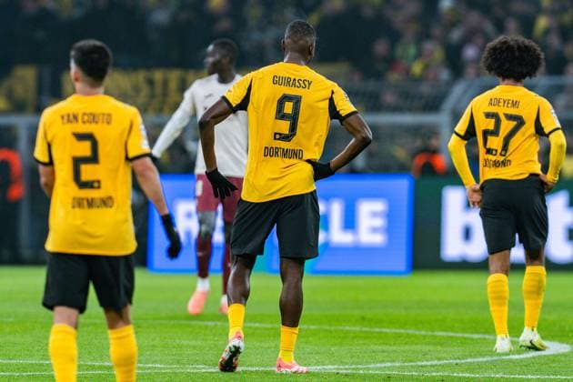 25.11.2025, Borussia Dortmund vs. Villareal, UEFA Champions League, 5. Spieltag Tor zum 1:0 durch Serhou Guirassy (Borussia Dortmund, 9) Karim Adeyemi (Borussia Dortmund, 27) Regulations prohibit any use of photographs as image sequences and or quasi video Copyright: xBahhoxKarax