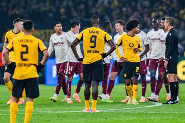 25.11.2025, Borussia Dortmund vs. Villareal, UEFA Champions League, 5. Spieltag Tor zum 1:0 durch Serhou Guirassy (Borussia Dortmund, 9) Regulations prohibit any use of photographs as image sequences and or quasi video Copyright: xBahhoxKarax