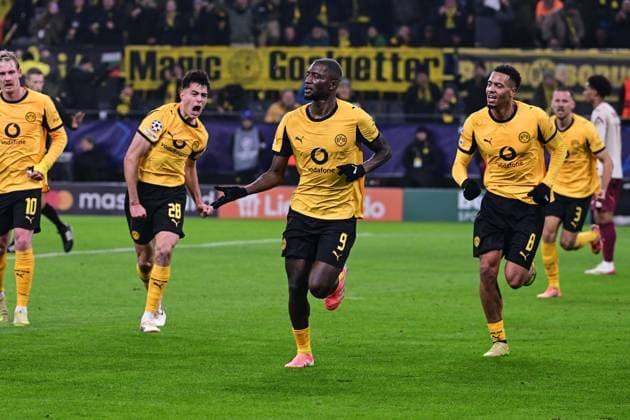 Torjubel zum 1:0 durch Serhou Guirassy 9 (Borussia Dortmund), Borussia Dortmund vs. FC Villarreal, Fussball, Champions League, Gruppenphase, Matchday 5, 25.11.2025 Dortmund Nordrhein-Westfalen Deutschland