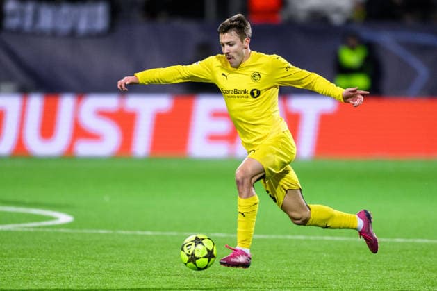 251125 Fredrik Bjorkan of Bodo Glimt during the UEFA Champions League football match between Bodo Glimt and Juventus on November 25, 2025 in Bodo. Photo: Marius Simensen BILDBYRAN COP 238 MM0049 bbeng football fotball fotboll soccer uefa champions league mesterligaen bodo glimt juventus Copyright: MARIUSxSIMENSEN BB251125ZL001