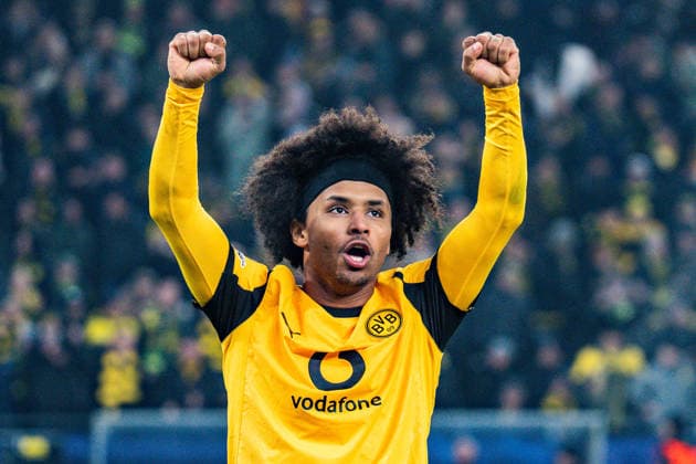 25.11.2025, Borussia Dortmund vs. Villareal, UEFA Champions League, 5. Spieltag Tor zum 3:0 durch Karim Adeyemi (Borussia Dortmund, 27) Regulations prohibit any use of photographs as image sequences and or quasi video Copyright: xBahhoxKarax