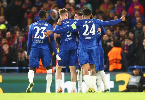 Chelsea v Barcelona, UEFA Champions League, Stamford DBridge, London, UK - 25 11 2025 Liam Delap of Chelsea celebrates scoring their third goal in the UEFA Champions League game against Barcelona London Stamford Bridge London GBR, UK NEWSPAPERS OUT Copyright: xMarkxGreenwoodx