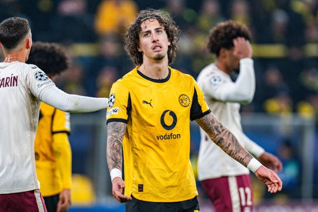 25.11.2025, Borussia Dortmund vs. Villareal, UEFA Champions League, 5. Spieltag Fabio Silva (Borussia Dortmund, 21) verschiesst einen Elfmeter und ist enttäuscht traurig unzufrieden Regulations prohibit any use of photographs as image sequences and or quasi video Copyright: xBahhoxKarax