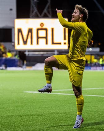 251125 Ole Didrik Blomberg of Bodo Glimt celebrates after scoring the 1-0 goal during the UEFA Champions League football match between Bodo Glimt and Juventus on November 25, 2025 in Bodo. Photo: Marius Simensen BILDBYRAN Cop 238 MM0049 bbeng bodo glimt football fotball fotboll jubel juventus mesterligaen soccer uefa champions league Copyright: MARIUSxSIMENSEN BB251125ZB014