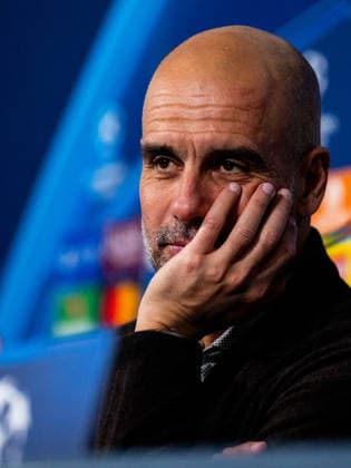 MANCHESTER, ENGLAND - NOVEMBER 25: Manchester City head coach Pep Guardiola attends a press conference, PK, Pressekonferenz after the UEFA Champions League 2025 26 League Phase MD5 match between Manchester City and Bayer 04 Leverkusen at City of Manchester Stadium on November 25, 2025 in Manchester, England. (Photo by Rene Nijhuis) SPO  Copyright: xRenexNijhuis
