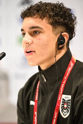 SOCCER - 2025 FIFA U17, U 17 World Cup DOHA,QATAR,26.NOV.25 - SOCCER - FIFA Under 17 World Cup Qatar 2025, preview, press conference, PK, Pressekonferenz final, Portugal vs Austria. Image shows Jakob Pokorny (AUT).  GEPAxpictures xRanjithxKumar