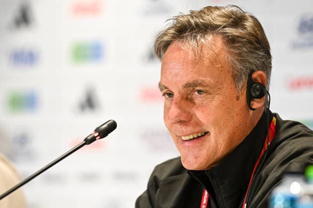 SOCCER - 2025 FIFA U17, U 17 World Cup DOHA,QATAR,26.NOV.25 - SOCCER - FIFA Under 17 World Cup Qatar 2025, preview, press conference, PK, Pressekonferenz final, Portugal vs Austria. Image shows head coach Hermann Stadler (AUT).  GEPAxpictures xRanjithxKumar