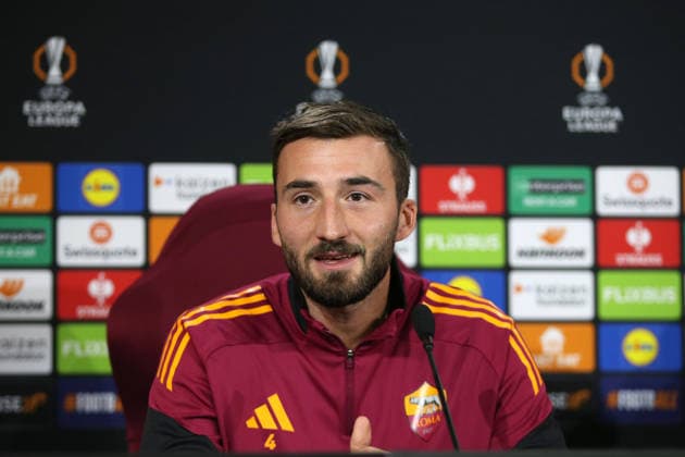 26.11.2025 Europa League : Conferenza Stampa: Gian Piero Gasperini Bryan Cristante Nella foto: Bryan Cristante& xD;(Foto Gino Mancini)  Copyright: xGinoxMancini IPAxSportx xipa-agency.netx xx IPA_68400735 IPA_Agency_IPA68400735