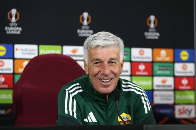 26.11.2025 Europa League : Conferenza Stampa: Gian Piero Gasperini Bryan Cristante Nella foto: Gian Piero Gasperini& xD;(Foto Gino Mancini)  Copyright: xGinoxMancini IPAxSportx xipa-agency.netx xx IPA_68400738 IPA_Agency_IPA68400738