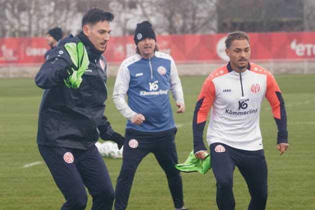ANTHONY CACI, BO HENRIKSEN, ARMINDO SIEB TRAINING 1.FSV MAINZ 05 MAINZ