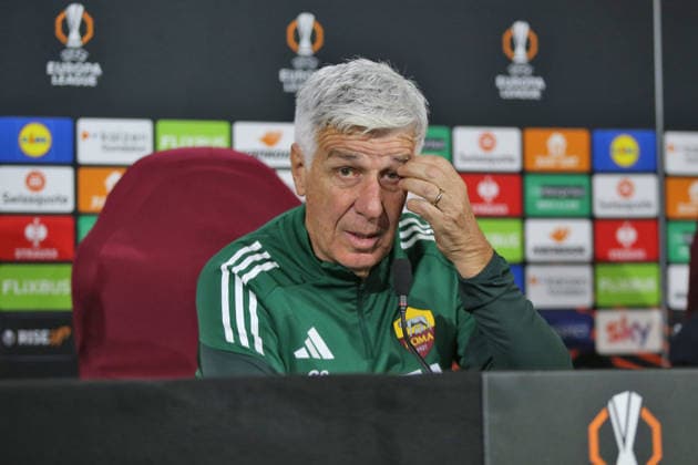 26.11.2025 Europa League : Conferenza Stampa: Gian Piero Gasperini Bryan Cristante Nella foto: Gian Piero Gasperini& xD;(Foto Gino Mancini)  Copyright: xGinoxMancini IPAxSportx xipa-agency.netx xx IPA_68401220 IPA_Agency_IPA68401220