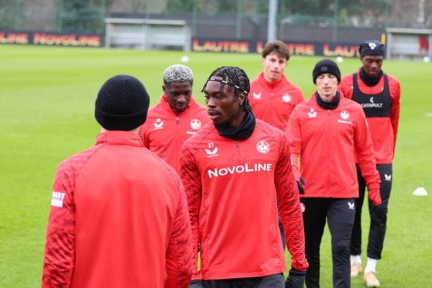 26.11.2025, xrekx, Fussball 2.Bundesliga, 1.FC Kaiserslautern - Training v.l. Dickson Abiama (1.FC Kaiserslautern) (DFL DFB REGULATIONS PROHIBIT ANY USE OF PHOTOGRAPHS as IMAGE SEQUENCES and or QUASI-VIDEO) Kaiserslautern