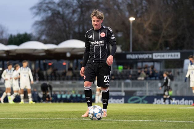 26.11.2025, xhfmx, Fußball UEFA Youth League, Eintracht Frankfurt - Aatalanta Bergamo Niko Ilicevic (Eintracht Frankfurt) (DFL DFB REGULATIONS PROHIBIT ANY USE OF PHOTOGRAPHS as IMAGE SEQUENCES and or QUASI-VIDEO) Dreieich